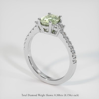 1.44 Ct. Yellowish Green Sapphire Ring, 18K White Gold 2