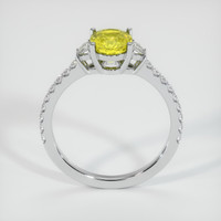 2.03 Ct. Yellowish Green Sapphire Ring, 18K White Gold 3