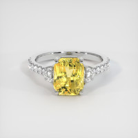 3.05 Ct. Yellow Sapphire Ring, 18K White Gold 1