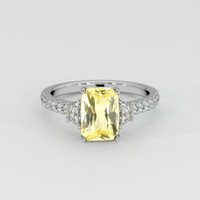 2.54 Ct. Yellow Sapphire Ring, 18K White Gold 1