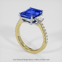 5.06 Ct. Blue Sapphire Ring, 14K White & Yellow 2