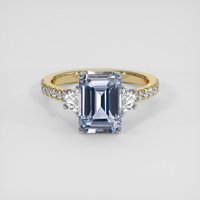 3.65 Ct. Blue Sapphire Ring, 18K White & Yellow 1