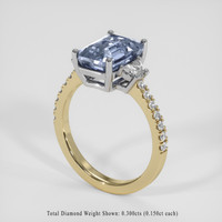 3.65 Ct. Blue Sapphire Ring, 18K White & Yellow 2