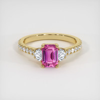1.28 Ct. Purplish Pink Sapphire Ring, 10K Yellow Gold 1
