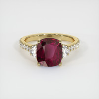4.11 Ct. Purplish Red Ruby Ring, 10K Yellow Gold 1