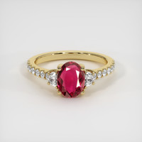 1.32 Ct. Purplish Red Ruby Ring, 10K Yellow Gold 1