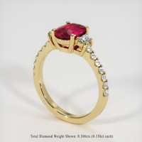1.32 Ct. Purplish Red Ruby Ring, 10K Yellow Gold 2