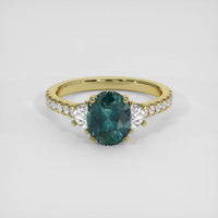 2.21 Ct. Bluish Green Sapphire Ring, 10K Yellow Gold 1
