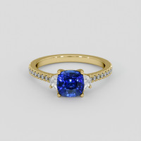 2.37 Ct. Blue Sapphire Ring, 10K Yellow Gold 1