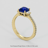 2.37 Ct. Blue Sapphire Ring, 10K Yellow Gold 2
