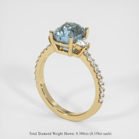 3.48 Ct. Greyish Blue Sapphire Ring, 10K Yellow Gold 2