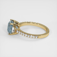 3.48 Ct. Greyish Blue Sapphire Ring, 10K Yellow Gold 4