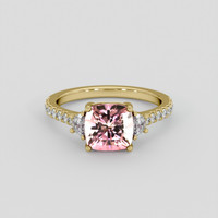 2.85 Ct. Pink Tourmaline Ring, 14K Yellow Gold 1