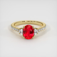 1.41 Ct. Ruby Ring, 14K Yellow Gold 1