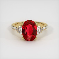 4.09 Ct. Ruby Ring, 14K Yellow Gold 1