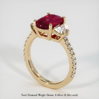 2.92 Ct. Ruby Ring, 14K Yellow Gold 2