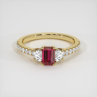 0.71 Ct. Ruby Ring, 14K Yellow Gold 1