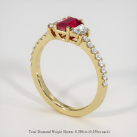 0.71 Ct. Ruby Ring, 14K Yellow Gold 2