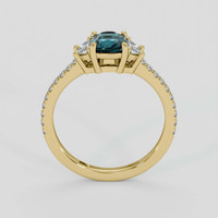 1.01 Ct. Greenish Blue Sapphire Ring, 14K Yellow Gold 3