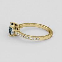 1.01 Ct. Greenish Blue Sapphire Ring, 14K Yellow Gold 4