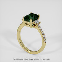 3.41 Ct. Bluish Green Sapphire Ring, 14K Yellow Gold 2