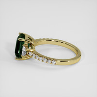 3.41 Ct. Bluish Green Sapphire Ring, 14K Yellow Gold 4