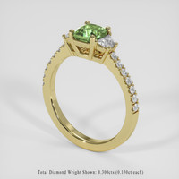 1.18 Ct. Green Sapphire Ring, 14K Yellow Gold 2