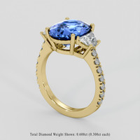 4.04 Ct. Blue Sapphire Ring, 14K Yellow Gold 2