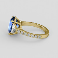 4.04 Ct. Blue Sapphire Ring, 14K Yellow Gold 4