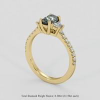 1.01 Ct. Bluish Grey Sapphire Ring, 14K Yellow Gold 2