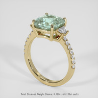 4.45 Ct. Bluish Green Sapphire Ring, 14K Yellow Gold 2