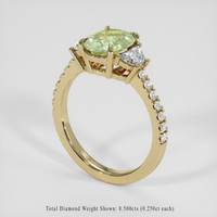 1.87 Ct. Yellowish Green Sapphire Ring, 14K Yellow Gold 2