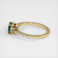 1.23 Ct. Bluish Green Sapphire Ring, 14K Yellow Gold 4