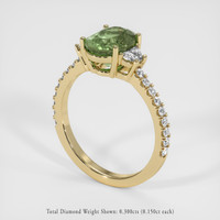 2.21 Ct. Yellowish Green Sapphire Ring, 14K Yellow Gold 2