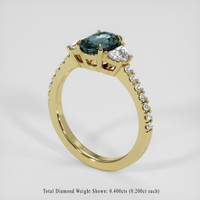 1.44 Ct. Greenish Blue Sapphire Ring, 14K Yellow Gold 2