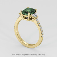2.78 Ct. Green Sapphire Ring, 14K Yellow Gold 2