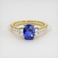 1.97 Ct. Blue Sapphire Ring, 18K Yellow Gold 1