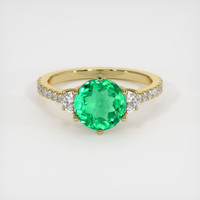 1.61 Ct. Emerald Ring, 18K Yellow Gold 1