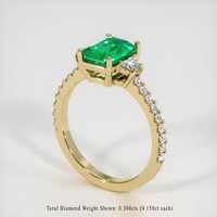 1.35 Ct. Emerald Ring, 18K Yellow Gold 2