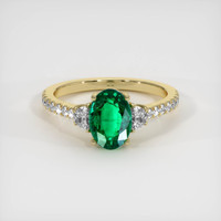 1.21 Ct. Emerald Ring, 18K Yellow Gold 1