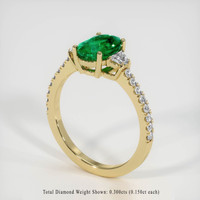 1.21 Ct. Emerald Ring, 18K Yellow Gold 2