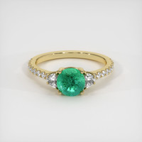 1.00 Ct. Emerald Ring, 18K Yellow Gold 1