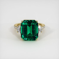 9.21 Ct. Emerald Ring, 18K Yellow Gold 1