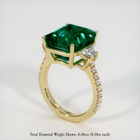 9.21 Ct. Emerald Ring, 18K Yellow Gold 2