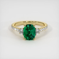 1.38 Ct. Emerald Ring, 18K Yellow Gold 1