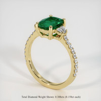 1.38 Ct. Emerald Ring, 18K Yellow Gold 2