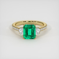 1.68 Ct. Emerald Ring, 18K Yellow Gold 1