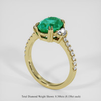 2.15 Ct. Emerald Ring, 18K Yellow Gold 2