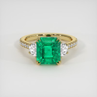 2.50 Ct. Emerald Ring, 18K Yellow Gold 1