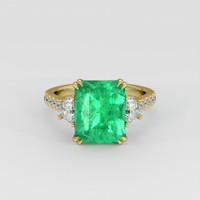 3.92 Ct. Emerald Ring, 18K Yellow Gold 1